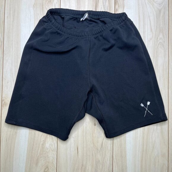 Sew Sporty Mens Black Embroidery Logo Elastic Waist Athletic Shorts Size Medium - Picture 1 of 8